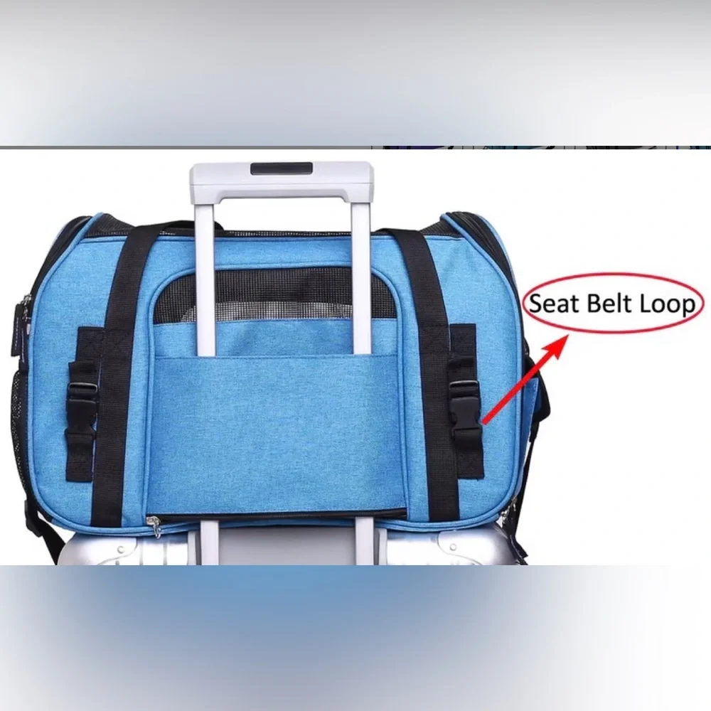 EUC- EliteField Airline Approved Soft Sided Pet Carrier w/Suitcase Slide Strap